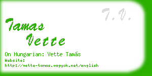 tamas vette business card